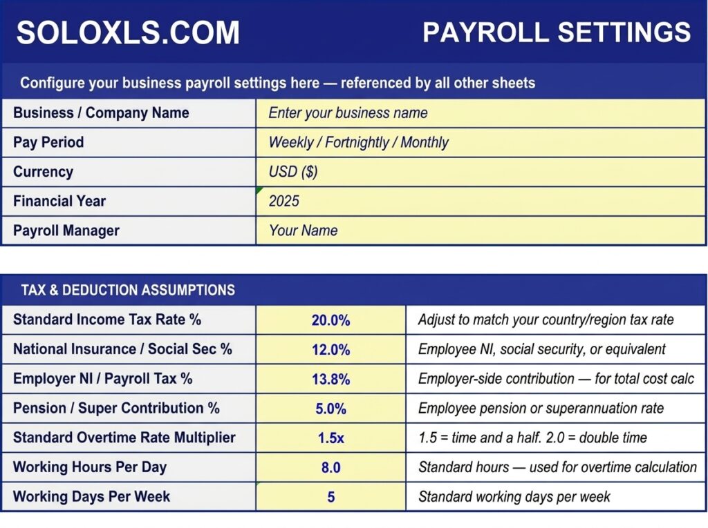 Free Staff Payroll Spreadsheet