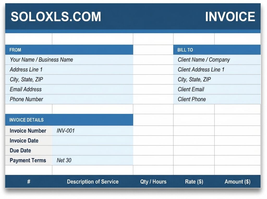 free freelance invoice template excel
